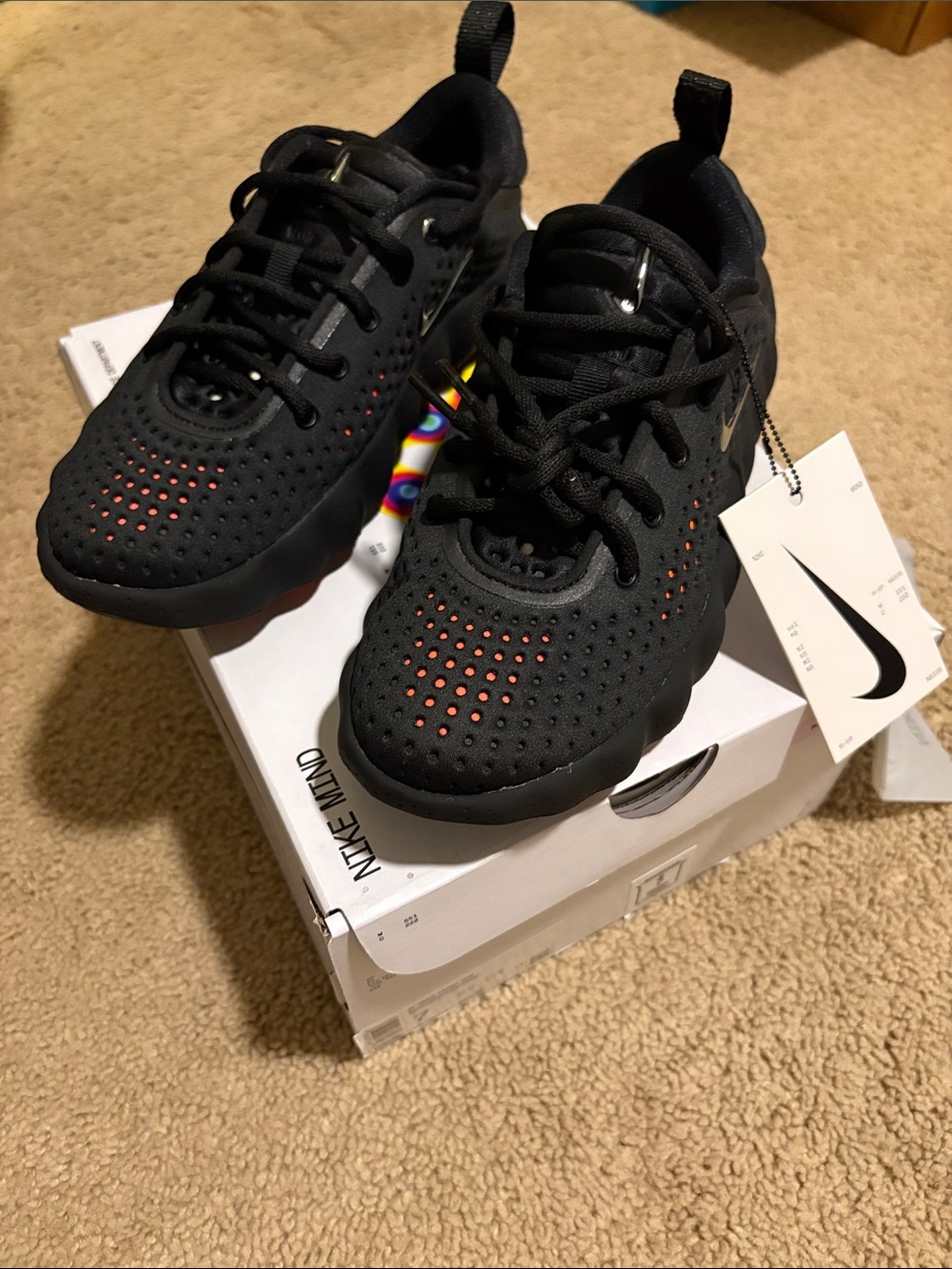 Nike Mind 002 'Black Hyper Crimson' sneakers,